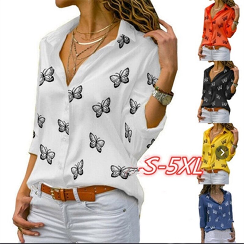 Fashionable Butterfly Print Women Blouses (Minimum order 300 pieces each color & design)