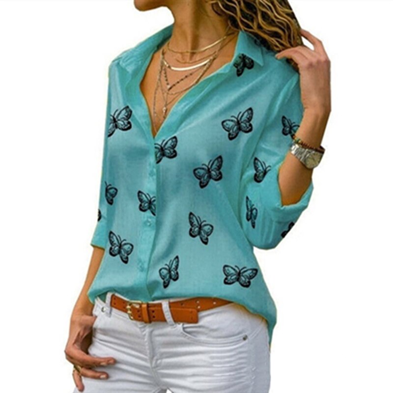 Fashionable Butterfly Print Women Blouses (Minimum order 300 pieces each color & design)