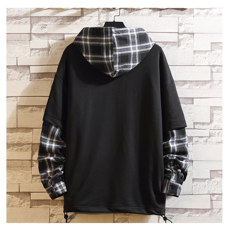 Autumn Spring Black Patchwork Hoodies (Minimum order 200 pieces each color)