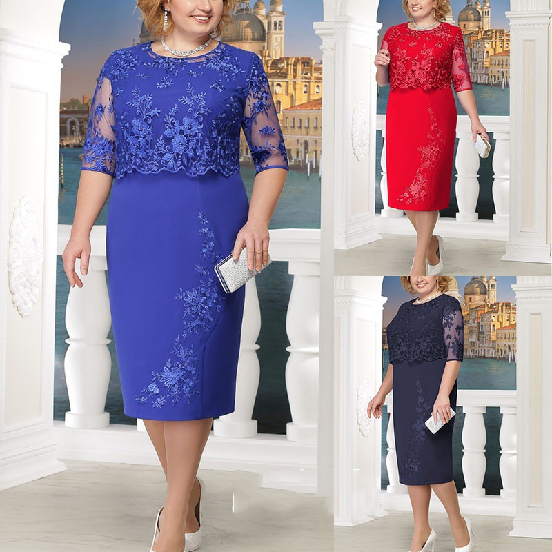 Rimiut 5XL 6XL Women Summer Autumn Big Size Dress Elegant Lace Dress Female Large Size Evening Party Dresses vestido Plus size Rimiut 5XL 6XL Women Summer Autumn Big Size Dress Elegant Lace Dress Female Large Size Evening Party Dresses vestido Plus size