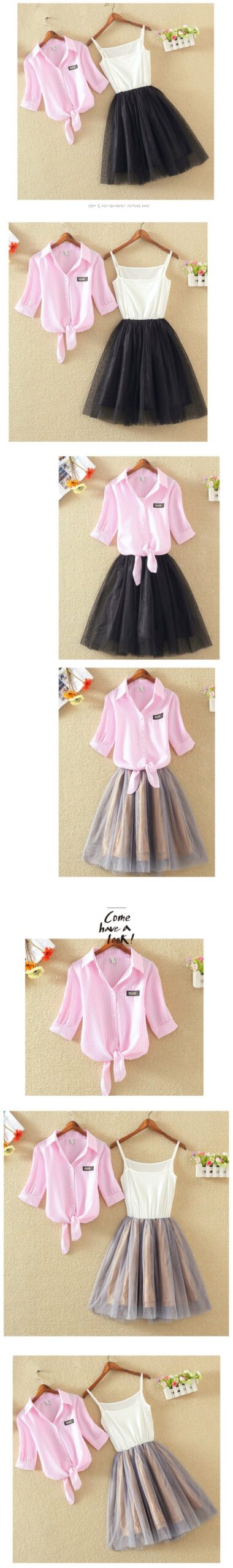 Women's Dress Shirts Strap Dress (Minimum order 1000 set each color and design) Women's Dress Shirts Strap Dress (Minimum order 1000 set each color and design)