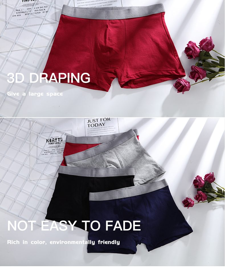 Men's Panties Underpants Man Boxer Mens Underwear Cotton Man Big Short Breathable Solid Flexible Shorts Boxers Homme