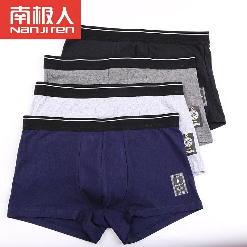 5pcs/Lot Men Underwear Boxer Shorts Panties Solid Shorts Brand Underpants Men 100% Cotton Breathable Mid Waist Shorts Men L-3XL