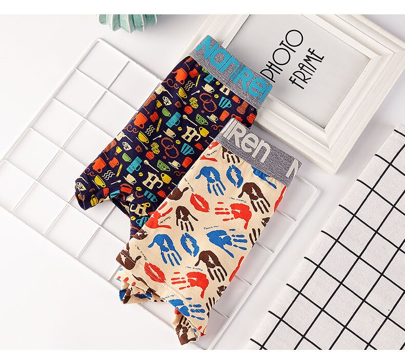 5pcs/Lot Men Underwear Boxer Shorts Panties Solid Shorts Brand Underpants Men 100% Cotton Breathable Mid Waist Shorts Men L-3XL