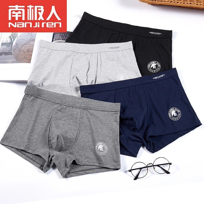 5pcs/Lot Men Underwear Boxer Shorts Panties Solid Shorts Brand Underpants Men 100% Cotton Breathable Mid Waist Shorts Men L-3XL