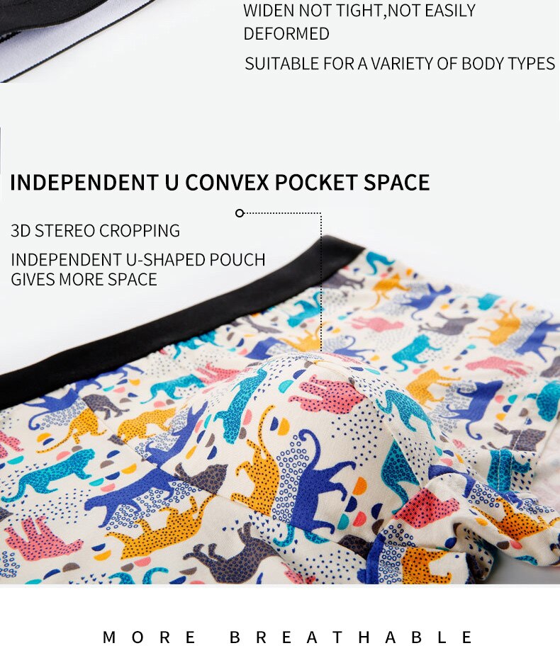 Mens Underwear Boxers Fashion Printed Men Underpants Boxer Shorts Modal Male Panties Pouch Sheath Underpants vetement homme