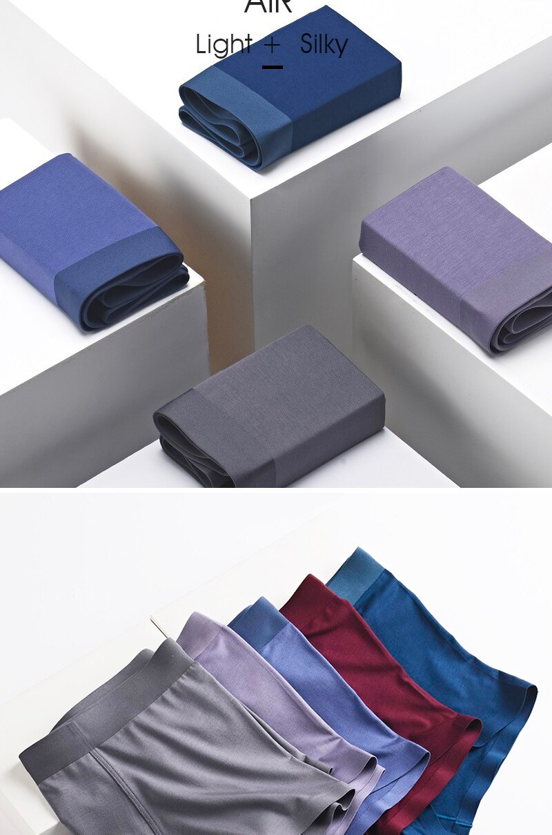HSS Brand Seamless Men's Underwear Boxers Pure color High quality Men Boxers Summer Breathable Modal Superfine Underpants 3PCS HSS Brand Seamless Men's Underwear Boxers Pure color High quality Men Boxers Summer Breathable Modal Superfine Underpants 3PCS