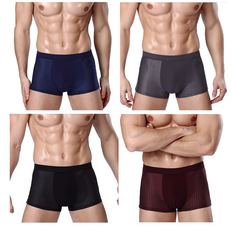 4pcs/lot Bamboo Fiber Men's Boxer Pantie Underpant plus size XXXXL large size shorts breathable underwear 5XL 6XL 7XL 8XL