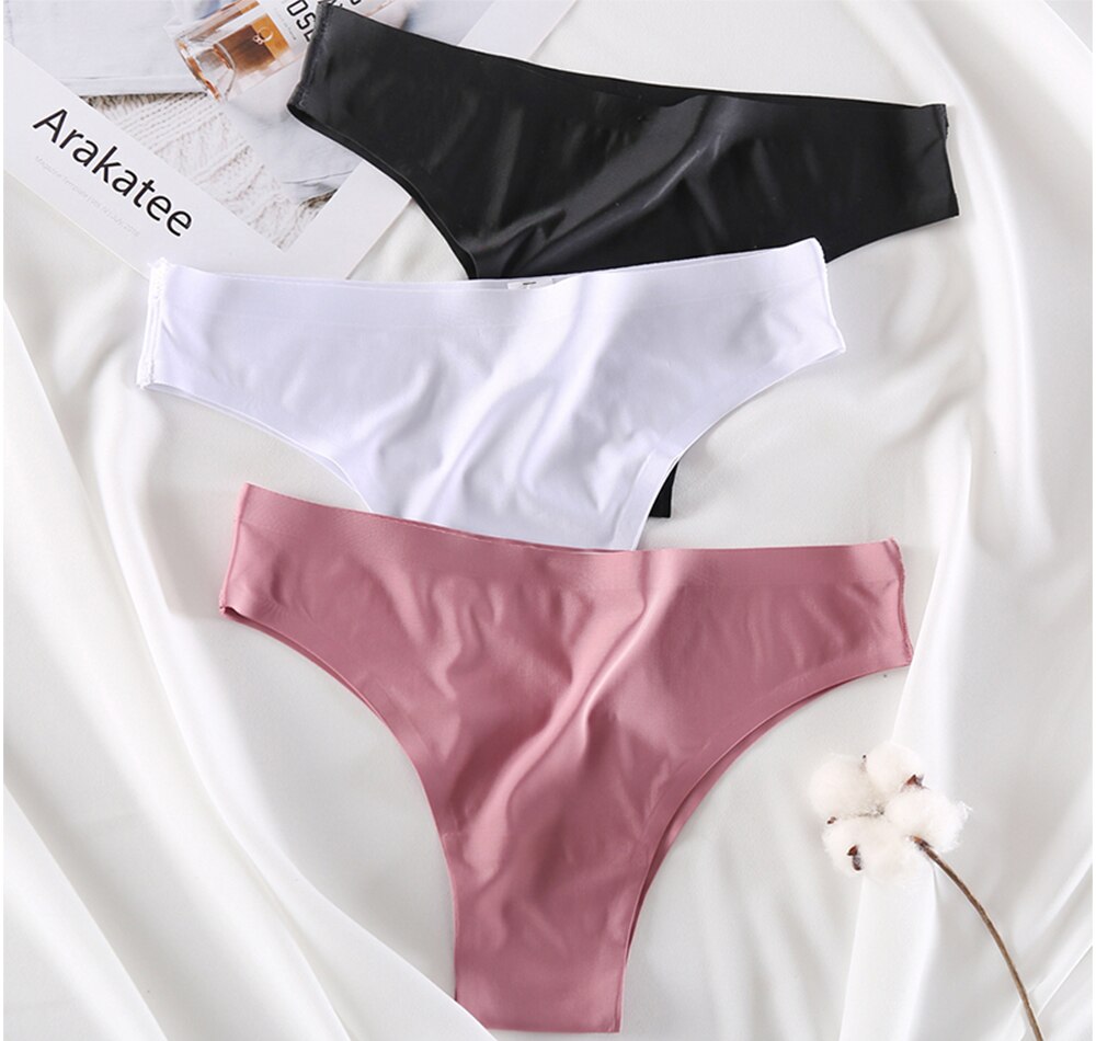 3PCS/Set Women Seamless Panties Sexy Underwear Invisible Lingerie Breathable Briefs Ice Silk Ultra-thin Intimate Underpants M-XL 3PCS/Set Women Seamless Panties Sexy Underwear Invisible Lingerie Breathable Briefs Ice Silk Ultra-thin Intimate Underpants M-XL