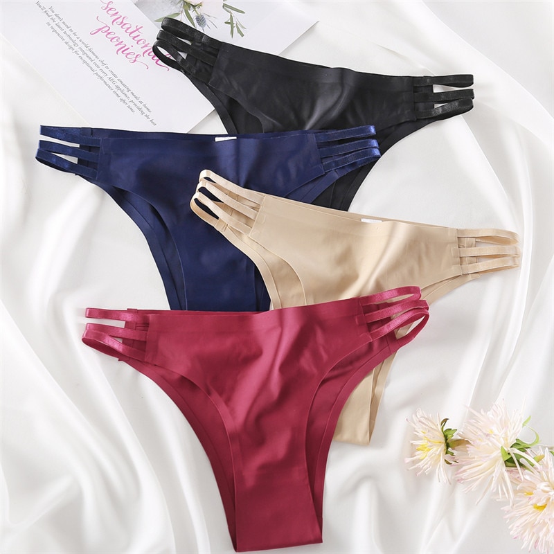 FINETOO Seamless Panties Women Underwear Sexy Female Briefs T-back Solid Color G-string Soft Thong Girls Hollow Waist Panty M-XL FINETOO Seamless Panties Women Underwear Sexy Female Briefs T-back Solid Color G-string Soft Thong Girls Hollow Waist Panty M-XL