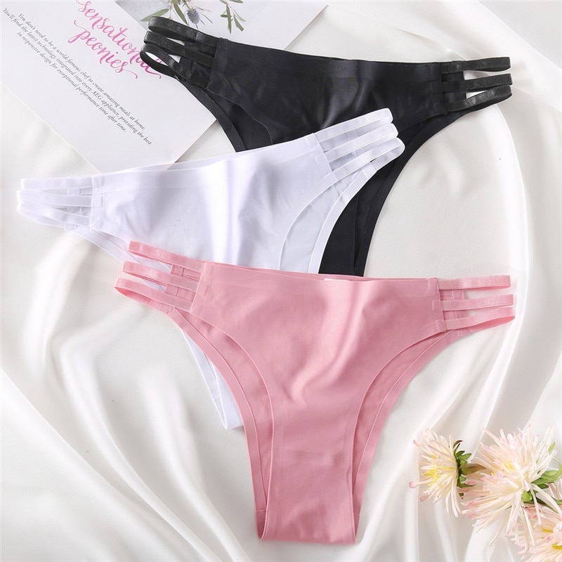FINETOO Seamless Panties Women Underwear Sexy Female Briefs T-back Solid Color G-string Soft Thong Girls Hollow Waist Panty M-XL FINETOO Seamless Panties Women Underwear Sexy Female Briefs T-back Solid Color G-string Soft Thong Girls Hollow Waist Panty M-XL