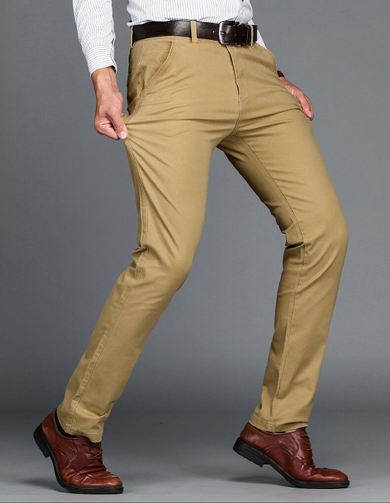 VOMINT Mens Pants Cotton Casual Stretch male trousers man long Straight High Quality 4 color Plus size pant suit 42 44 46