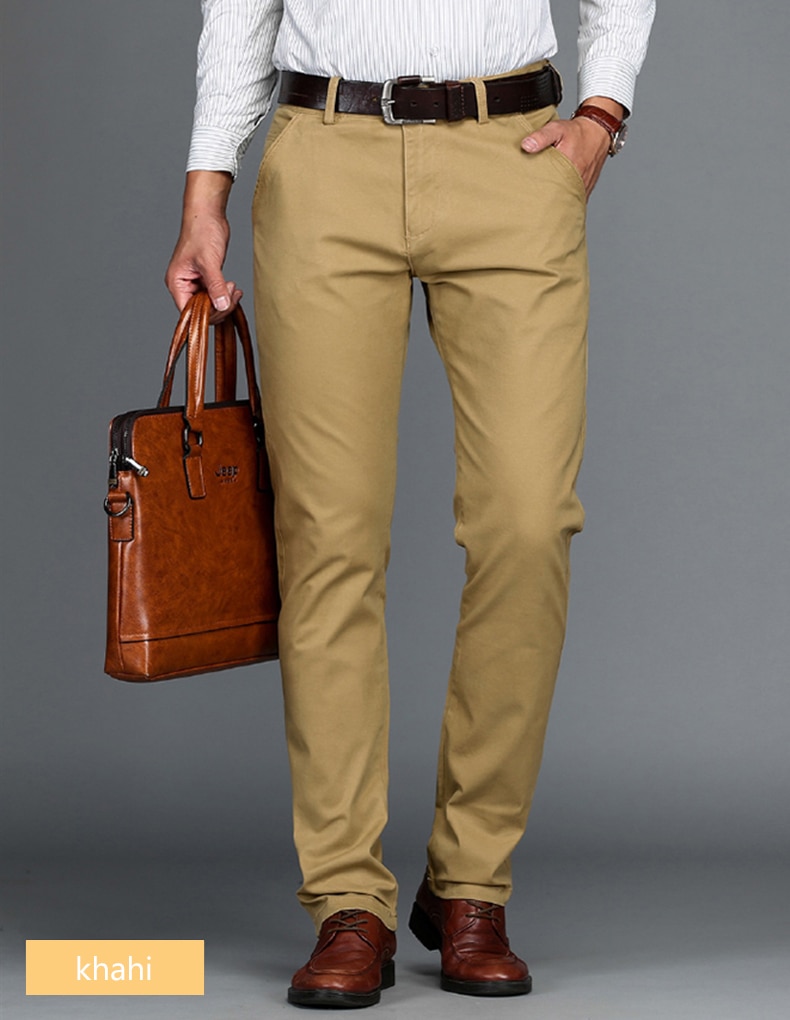 VOMINT Mens Pants Cotton Casual Stretch male trousers man long Straight High Quality 4 color Plus size pant suit 42 44 46