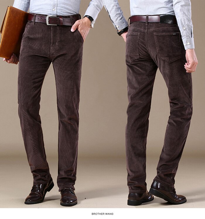 2020 New Men's Corduroy Casual Pants Business Fashion Solid Color Elastic Regular Fit Trousers Male Black Khaki Coffee Navy 2020 New Men's Corduroy Casual Pants Business Fashion Solid Color Elastic Regular Fit Trousers Male Black Khaki Coffee Navy