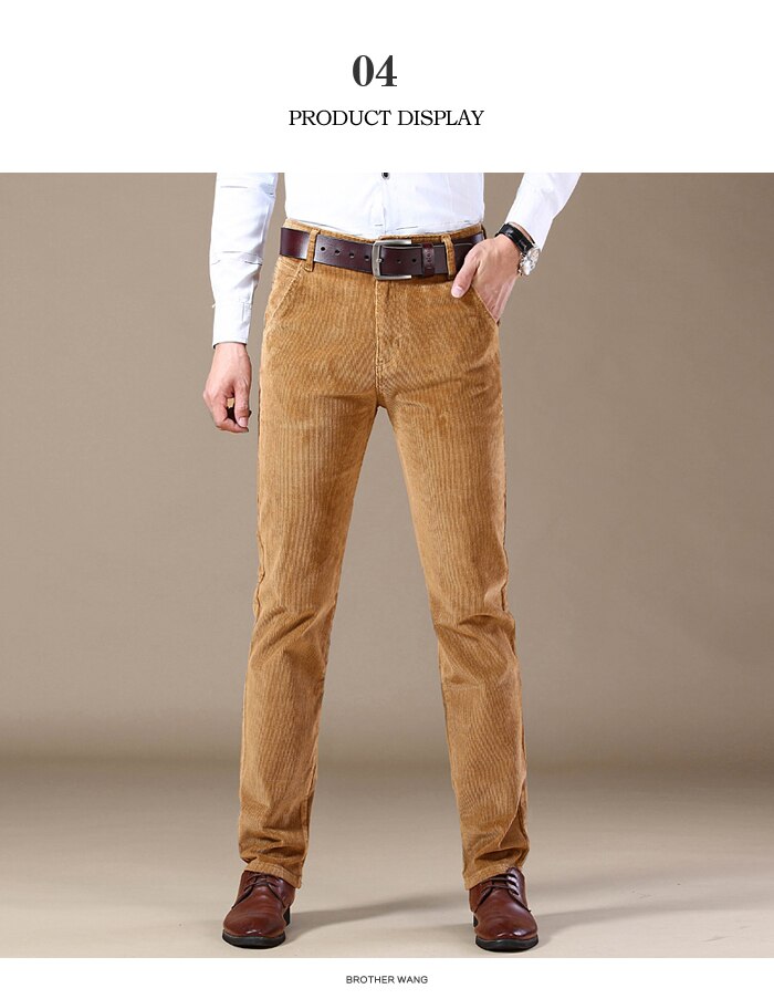 2020 New Men's Corduroy Casual Pants Business Fashion Solid Color Elastic Regular Fit Trousers Male Black Khaki Coffee Navy 2020 New Men's Corduroy Casual Pants Business Fashion Solid Color Elastic Regular Fit Trousers Male Black Khaki Coffee Navy