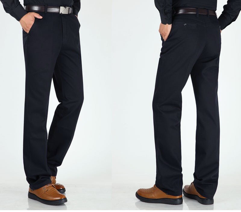 New Design Autumn Casual Men Pants Cotton Loose Male Pant high waist Straight Trousers Fashion Business Pants Men Plus Size 42
