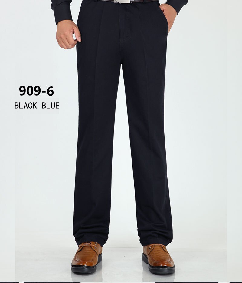 New Design Autumn Casual Men Pants Cotton Loose Male Pant high waist Straight Trousers Fashion Business Pants Men Plus Size 42