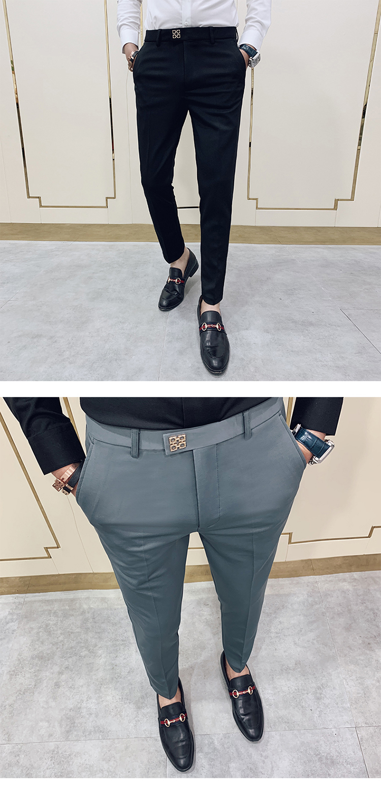 Pantalones Hombre Spring Summer 2020 New Pants Men Korean Slim Fit Men Casual Pants Streetwear Man Trousers Men Black Gray