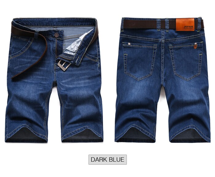 Big Size 40 42 44 46 Summer New Men Business Denim Shorts Fashion Casual Stretch Slim Blue Thin Short Jeans Male