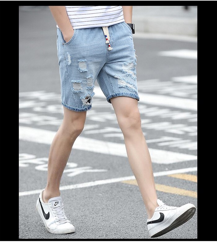 New Fashion Leisure Mens Ripped Short Jeans Brand Clothing Summer 98% Cotton Shorts Breathable Tearing Denim Shorts Male New Fashion Leisure Mens Ripped Short Jeans Brand Clothing Summer 98% Cotton Shorts Breathable Tearing Denim Shorts Male
