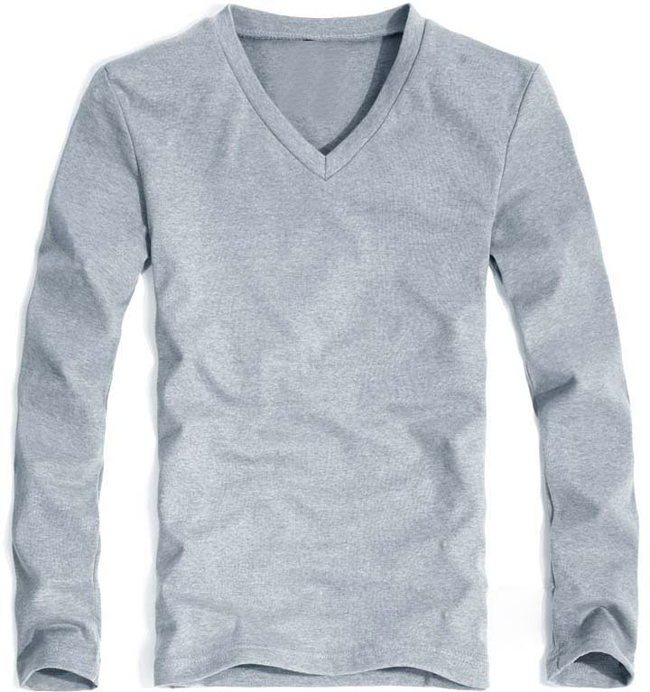 2021 Elastic Mens T-Shirt V-Neck Long Sleeve Men T Shirt For Male Lycra And Cotton T-Shirts Man Clothing TShirt Brand Tees