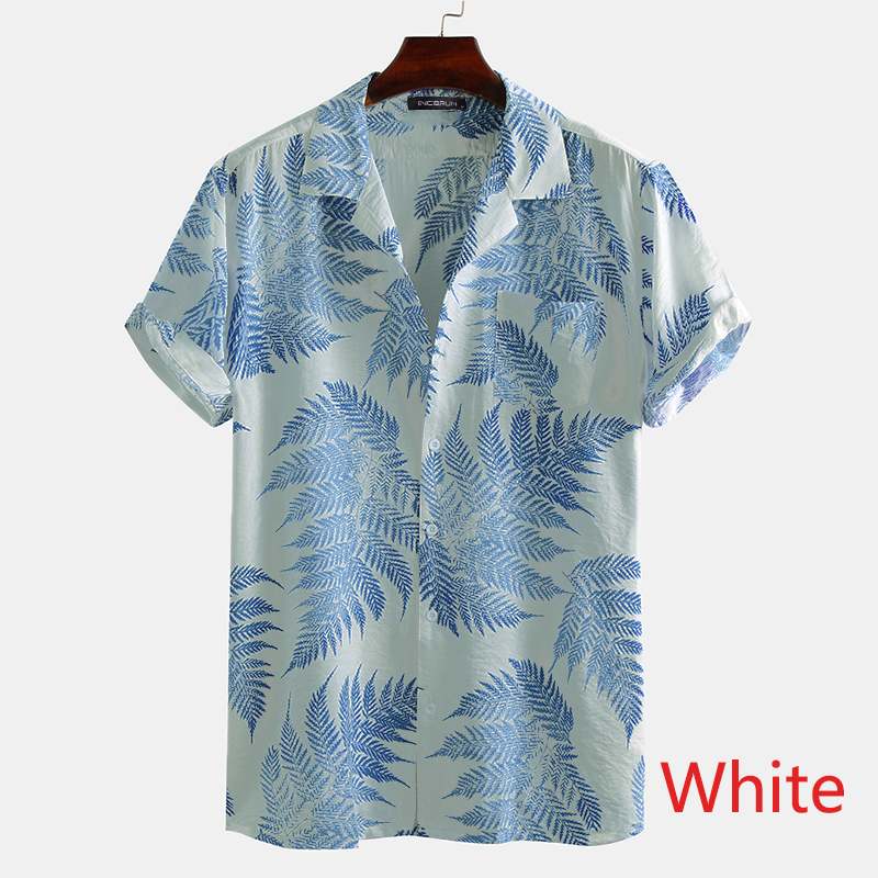 INCERUN Men Short Sleeve Lapel Printed Shirt Tropical Leaf Pattern Floral Shirt Casual Summer Hawaiian Holiday Camisa Tops S-5XL INCERUN Men Short Sleeve Lapel Printed Shirt Tropical Leaf Pattern Floral Shirt Casual Summer Hawaiian Holiday Camisa Tops S-5XL