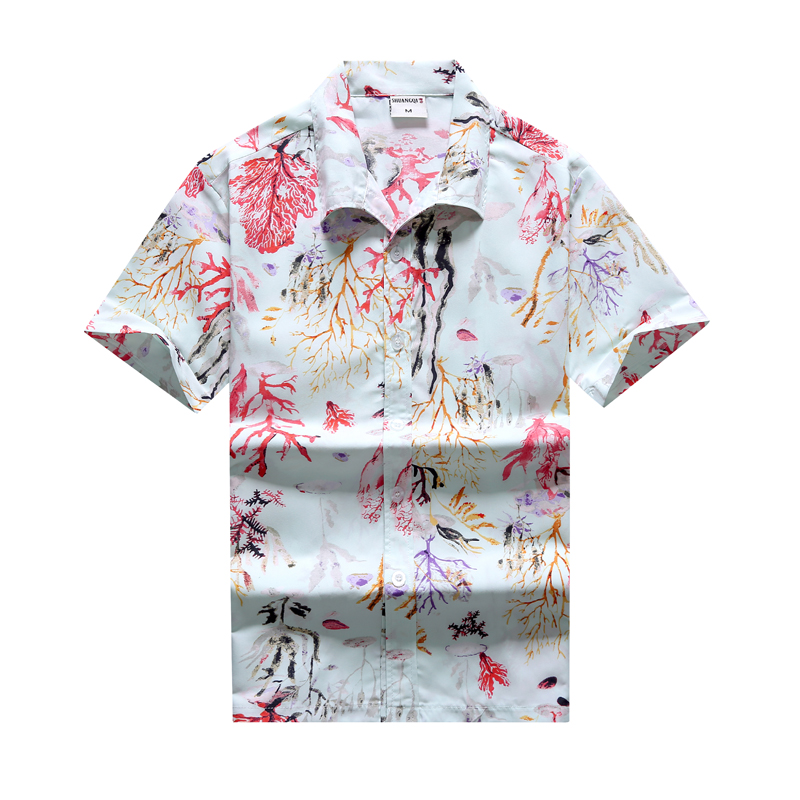Fashion Mens Hawaiian Shirt Male Casual Colorful Printed Beach Aloha Shirts Short Sleeve Plus Size 5XL Camisa Hawaiana Hombre