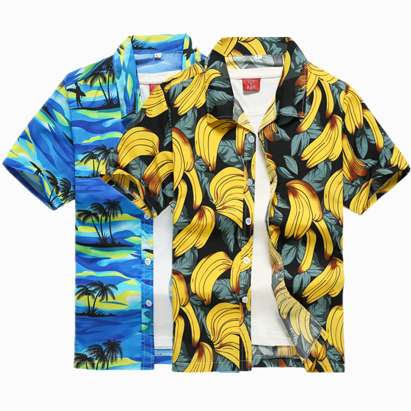 Hawaiian Shirts Surf Short Sleeve Beach Shirt Men (Minimum Order 500 pieces)