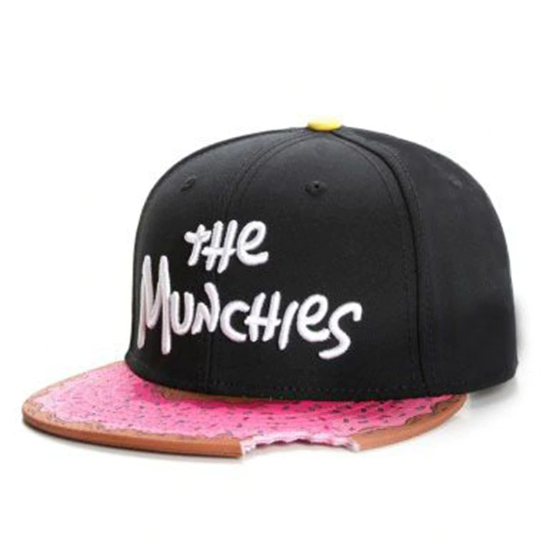 Black Unisex Snapback in Donut Print Black Unisex Snapback in Donut Print